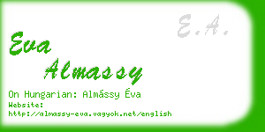 eva almassy business card